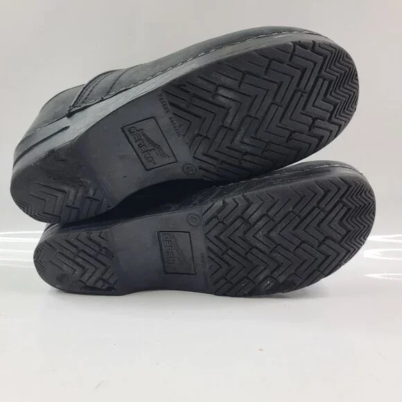 Dansko Women's Black Professional Leather Slip On Casual Clogs Size 10 - Picture 5 of 7